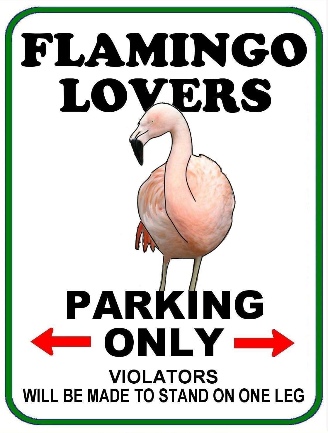 Flamingo Lovers Parking Only (v1) 11.5" x 9" Laminated Funny Sign