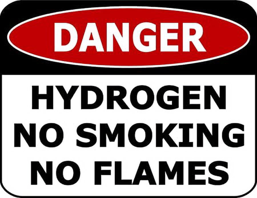 Danger Hydrogen No Smoking No Flames 11.5 inch 9 inch Laminated OSHA Safety Sign