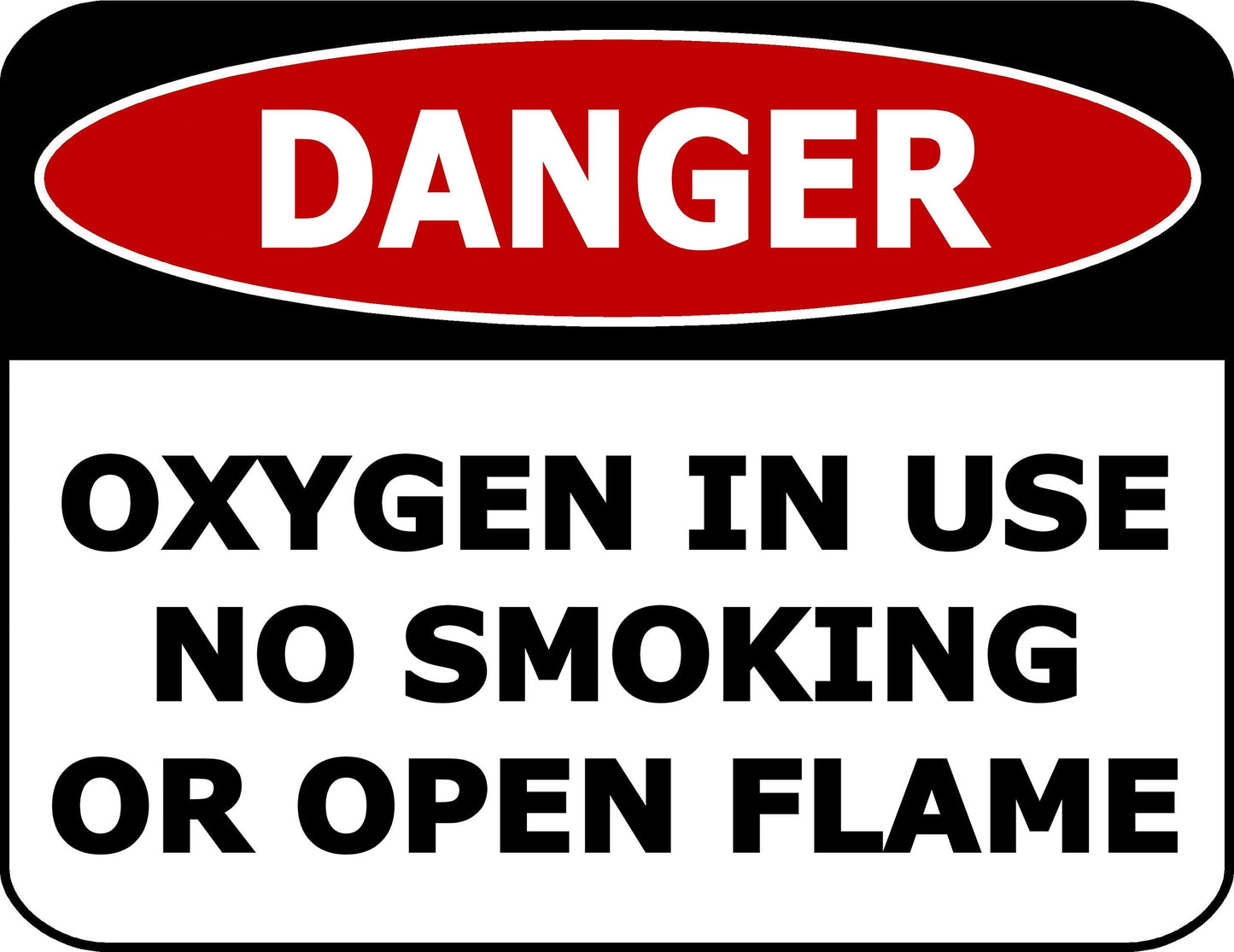 Danger Oxygen in Use No Smoking Open Flames 11.5 inch 9 inch Laminated OSHA Safety Sign