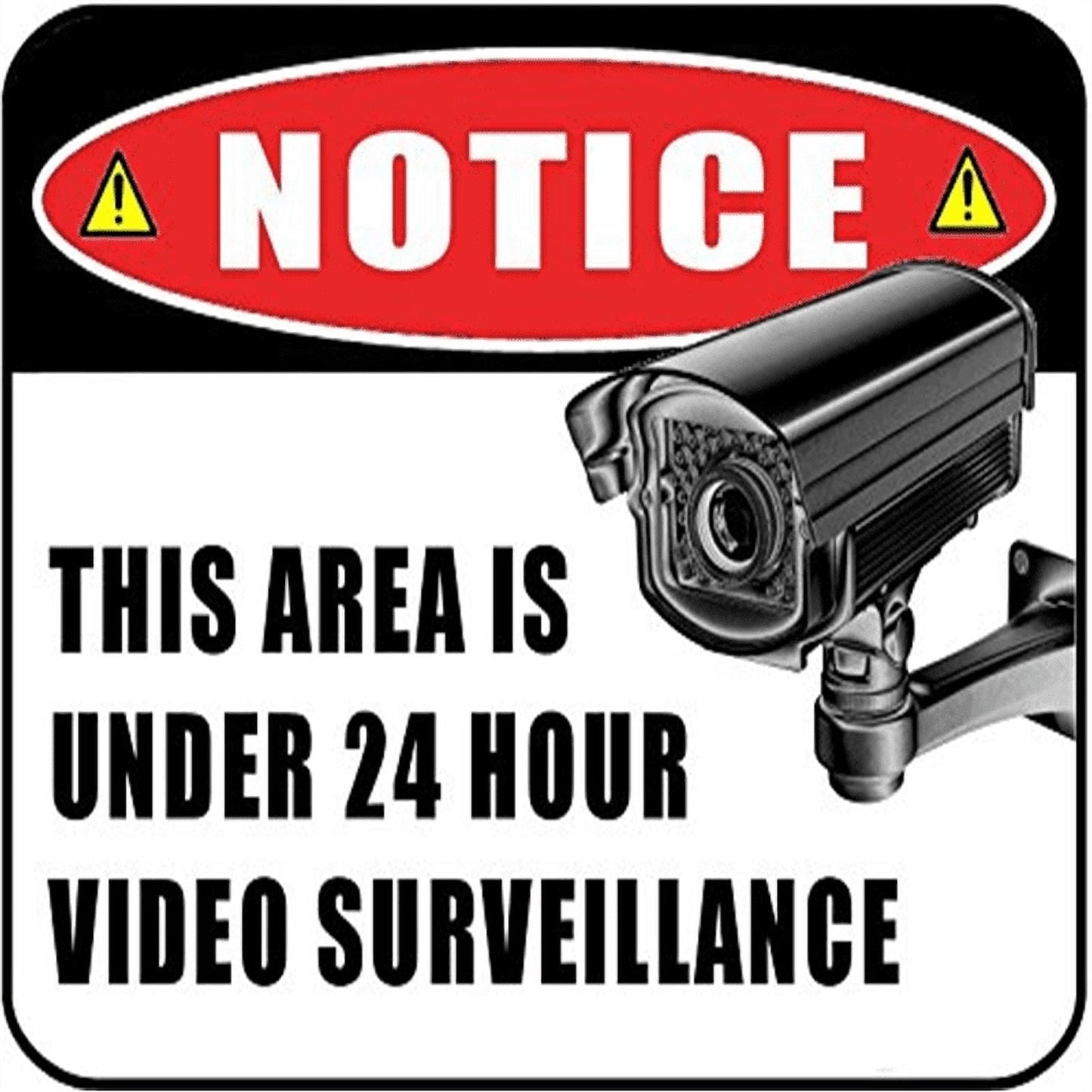 Notice This Area Is Under 24 Hour Video Surveillance 11.5 x 9 Laminated Sign