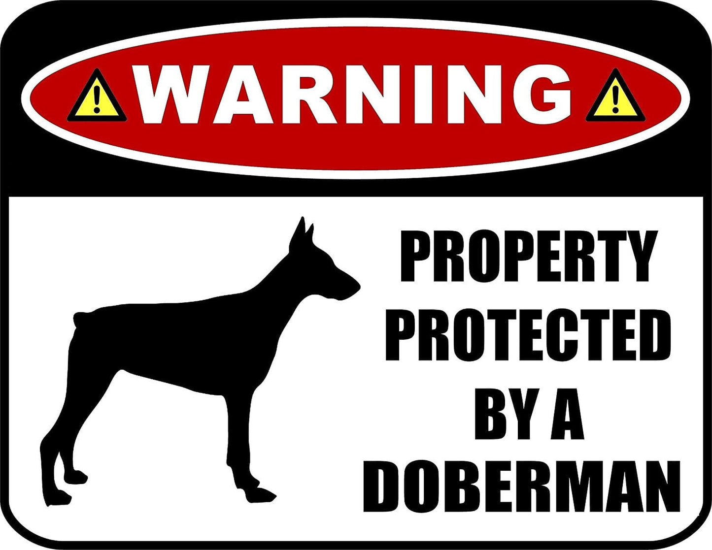 Warning Property Protected by a Doberman (Silhouette) 11.5 x 9 inch Laminated Sign