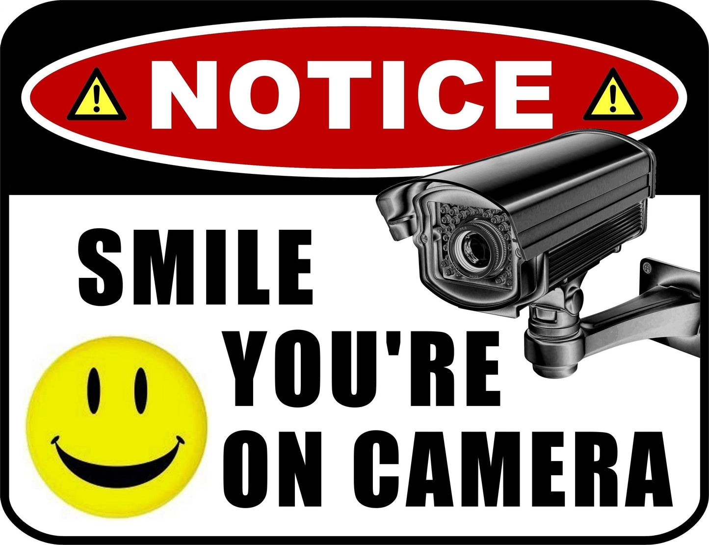 Smile You're on Camera 11.5 inch by 9 inch Laminated Sign