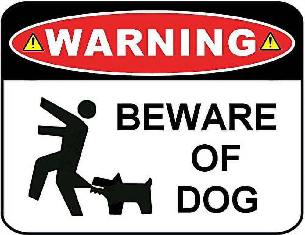 Warning Beware of Dog 11.5" x 9" Laminated Funny Sign