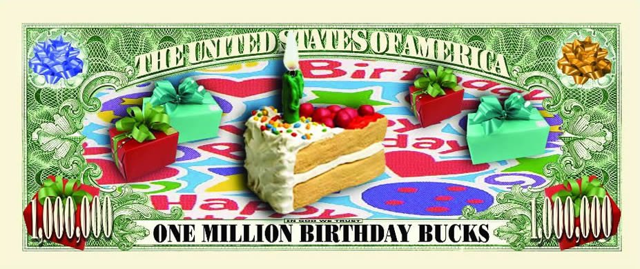 Novelty Million Dollar Bill – Happy Birthday One Million Dollar Bill