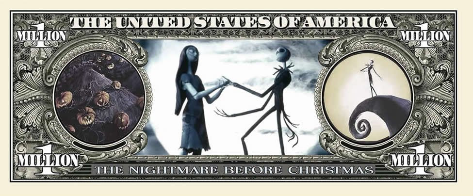 Novelty Million Dollar Bill – Nightmare Before Christmas Million Dollar Bill