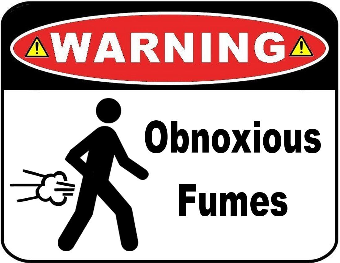 Warning Obnoxious Fumes 11.5" x 9" Laminated Funny Sign - 2 Pack