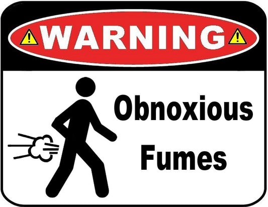 Warning Obnoxious Fumes 11.5" x 9" Laminated Funny Sign - 2 Pack