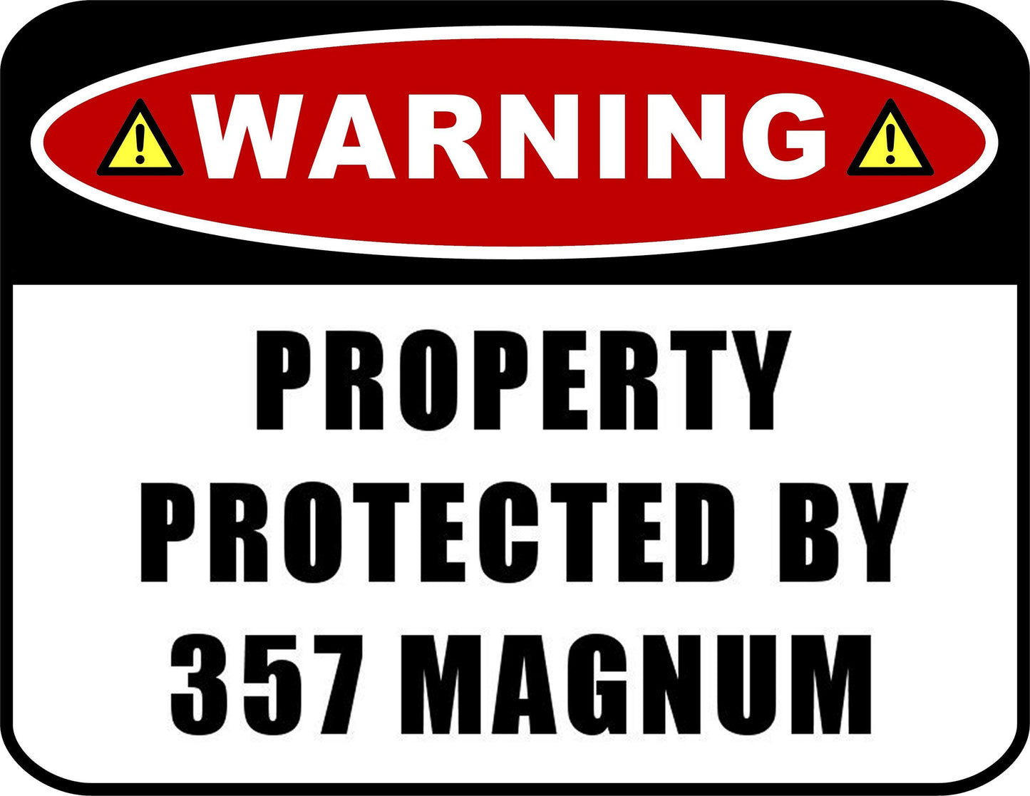 Funny Warning Sign - Property Protected By 357 Magnum 11.5" x 9" Laminated Sign