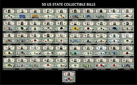 Novelty Dollar Bill – 50 US States Collectible Bills