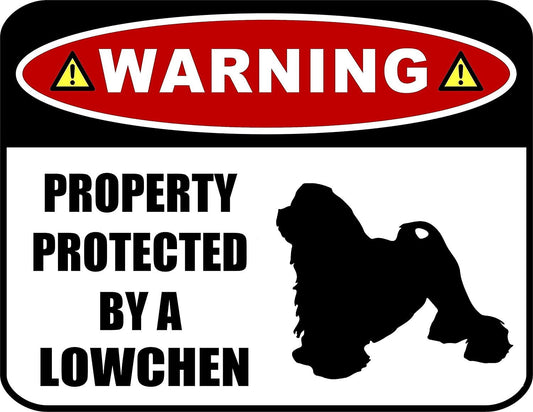 Warning Property Protected by a Lowchen (SILHOUETTE) 11.5 inch x 9 inch Laminated Dog Sign