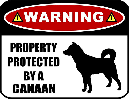 Warning Property Protected by a Canaan (SILHOUETTE) 11.5 inch x 9 inch Laminated Dog Sign