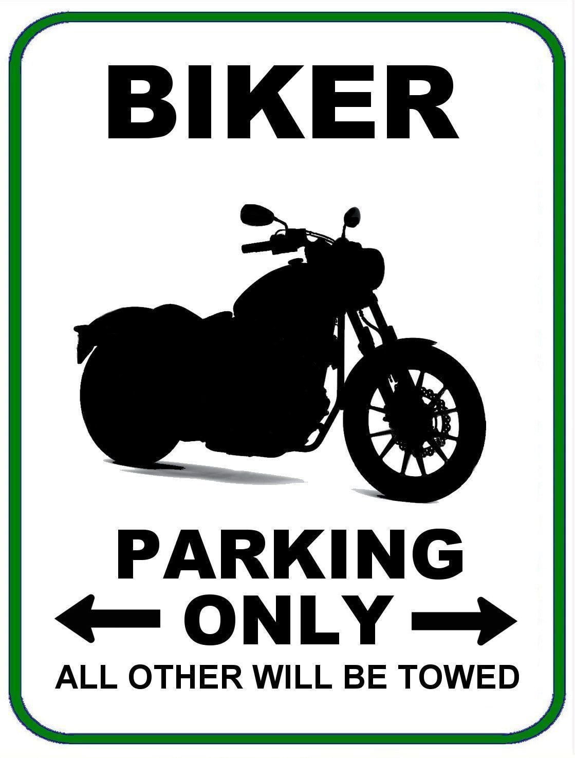 Biker Parking Only (v1) 11.5" x 9" Laminated Funny Sign