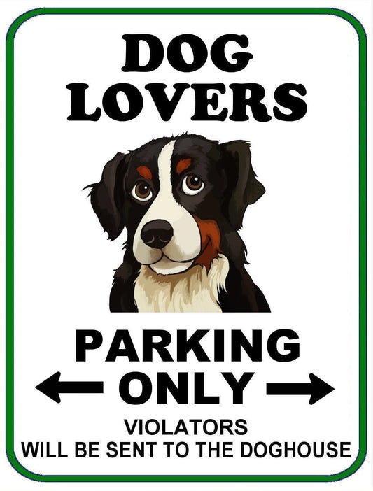 Dog Lovers Parking Only (v1) Laminated Funny Sign, 11.5H x 9W