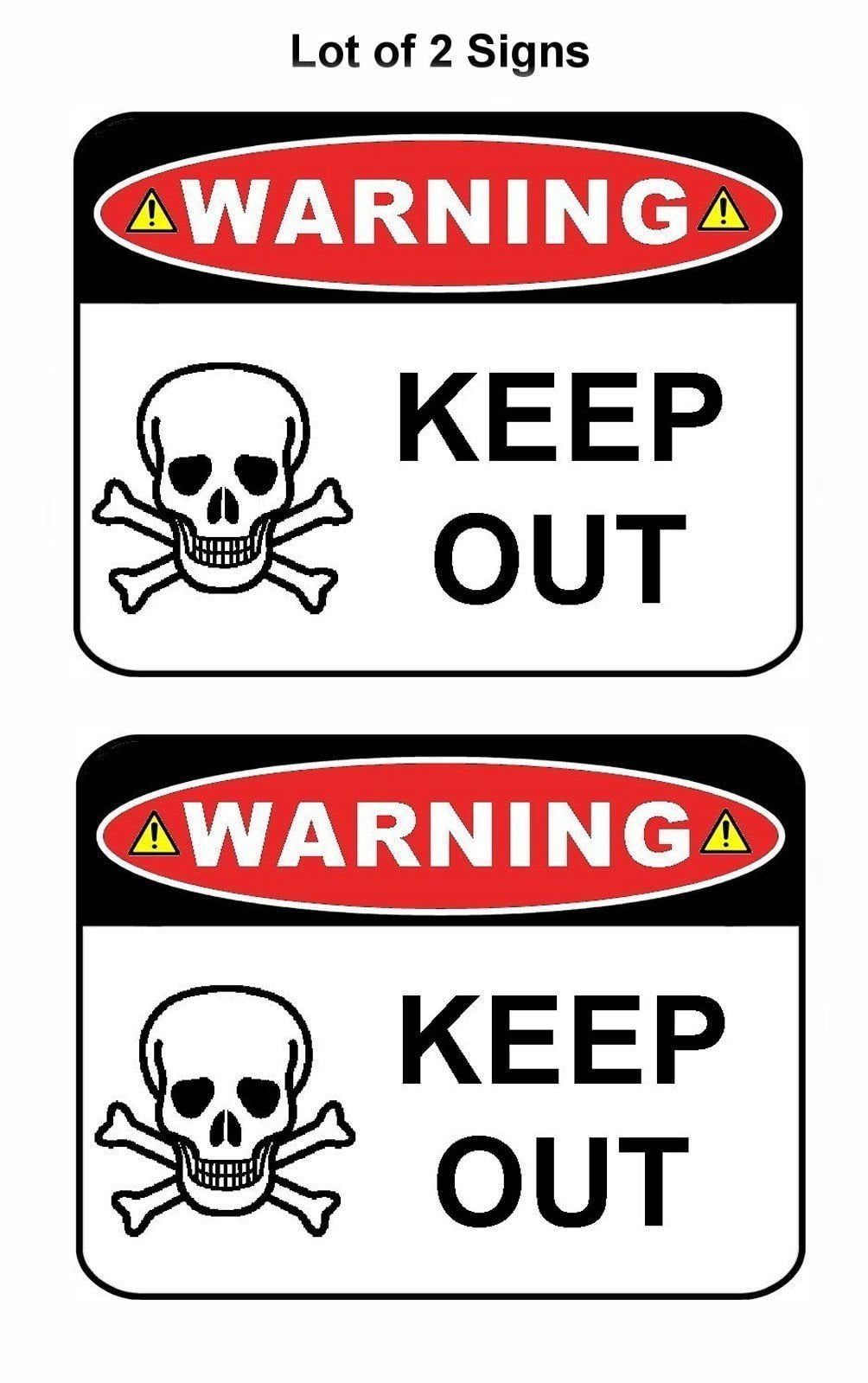 2-Count Warning Keep Out 11.5" x 9" Laminated Funny Sign