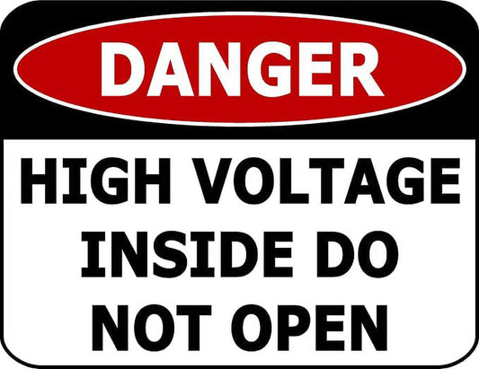 Danger High Voltage Inside Do Not Open 11.5 inch 9 inch Laminated OSHA Safety Sign
