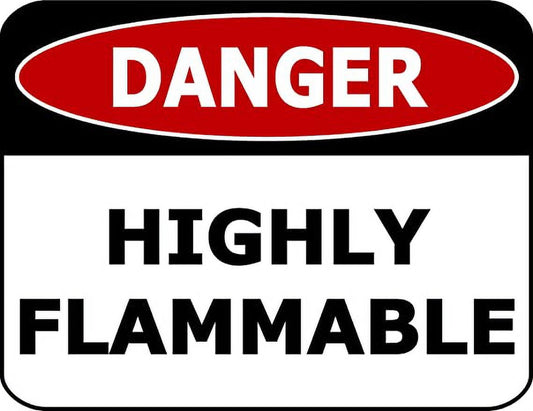 Danger Highly Flammable 11.5 inch 9 inch Laminated OSHA Safety Sign