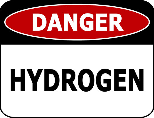Danger Hydrogen 11.5 inch 9 inch Laminated OSHA Safety Sign