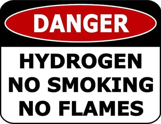 Danger Hydrogen No Smoking No Flames 11.5 inch 9 inch Laminated OSHA Safety Sign