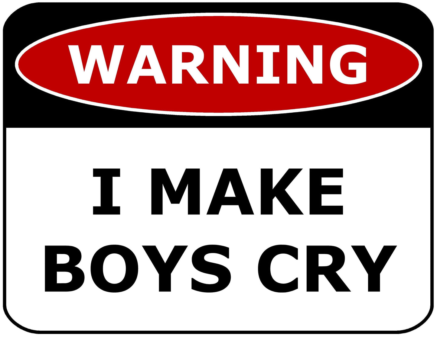 Warning I Make Boys Cry 11.5" x 9" Laminated Funny Sign