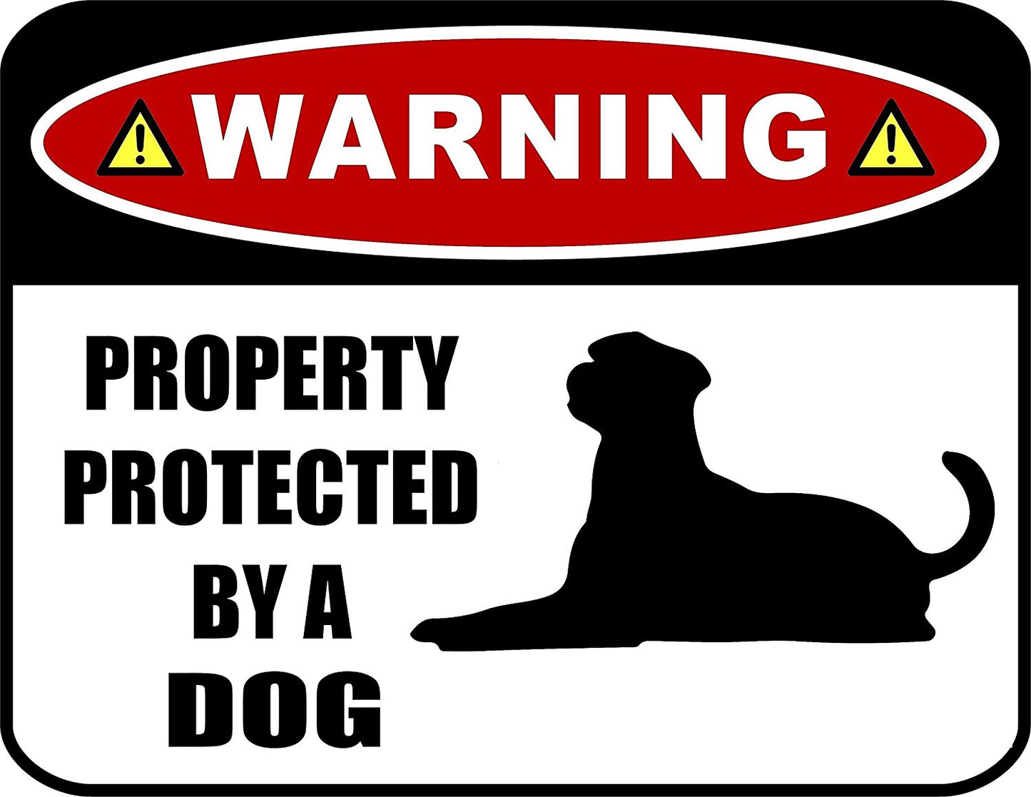 Warning Property Protected by a Dog (SILHOUETTE) 11.5 inch x 9 inch Laminated Dog Sign