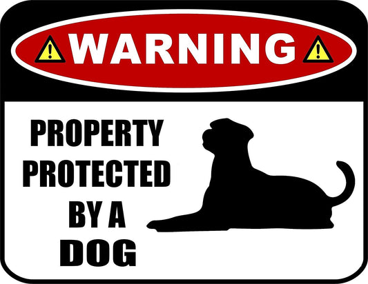 Warning Property Protected by a Dog (SILHOUETTE) 11.5 inch x 9 inch Laminated Dog Sign