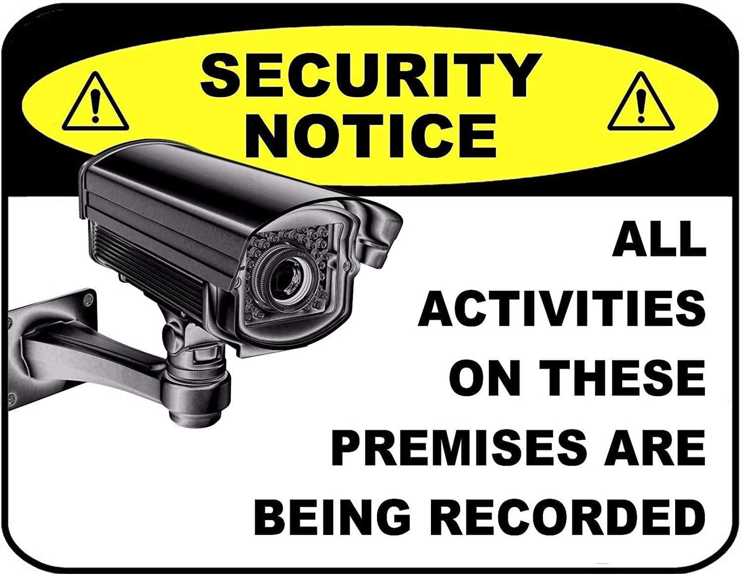 Security Notice All Activities on These Premises Are Being Recorded 11.5 by 9 inch Laminated Sign