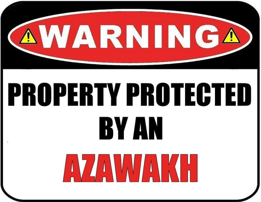 Warning Property Protected by an Azawakh 9 inch x 11.5 inch Laminated Dog Sign