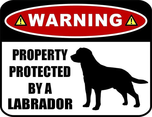 Warning Property Protected by a Labrador (SILHOUETTE) 11.5 inch x 9 inch Laminated Dog Sign
