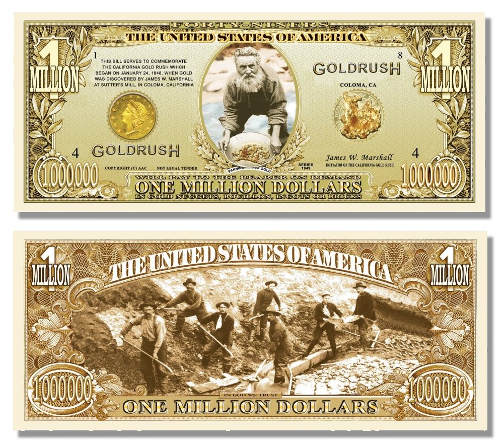 Novelty Million Dollar Bill – Goldrush Million Dollar Bill