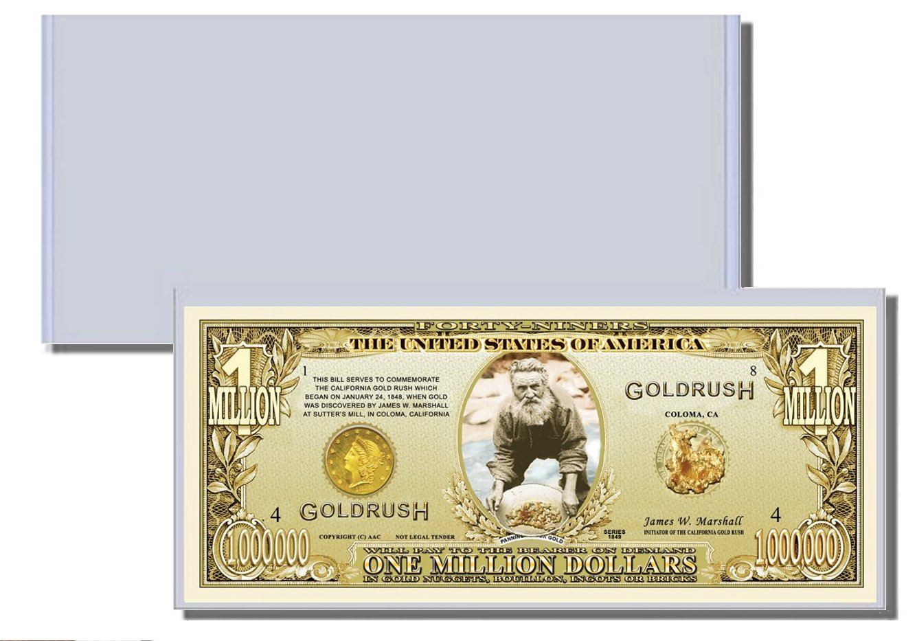 Novelty Million Dollar Bill – Goldrush Million Dollar Bill