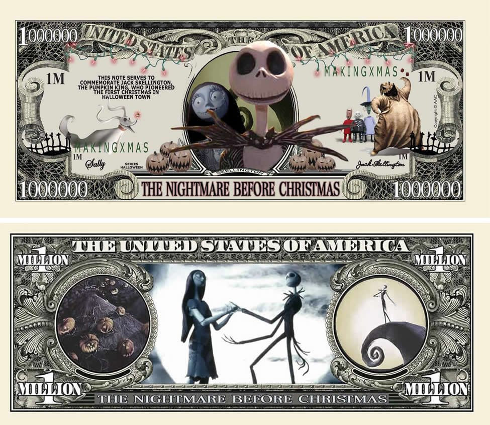 Novelty Million Dollar Bill – Nightmare Before Christmas Million Dollar Bill
