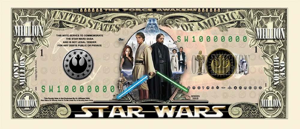 Novelty Million Dollar Bill – Star Wars Million Dollar Bill