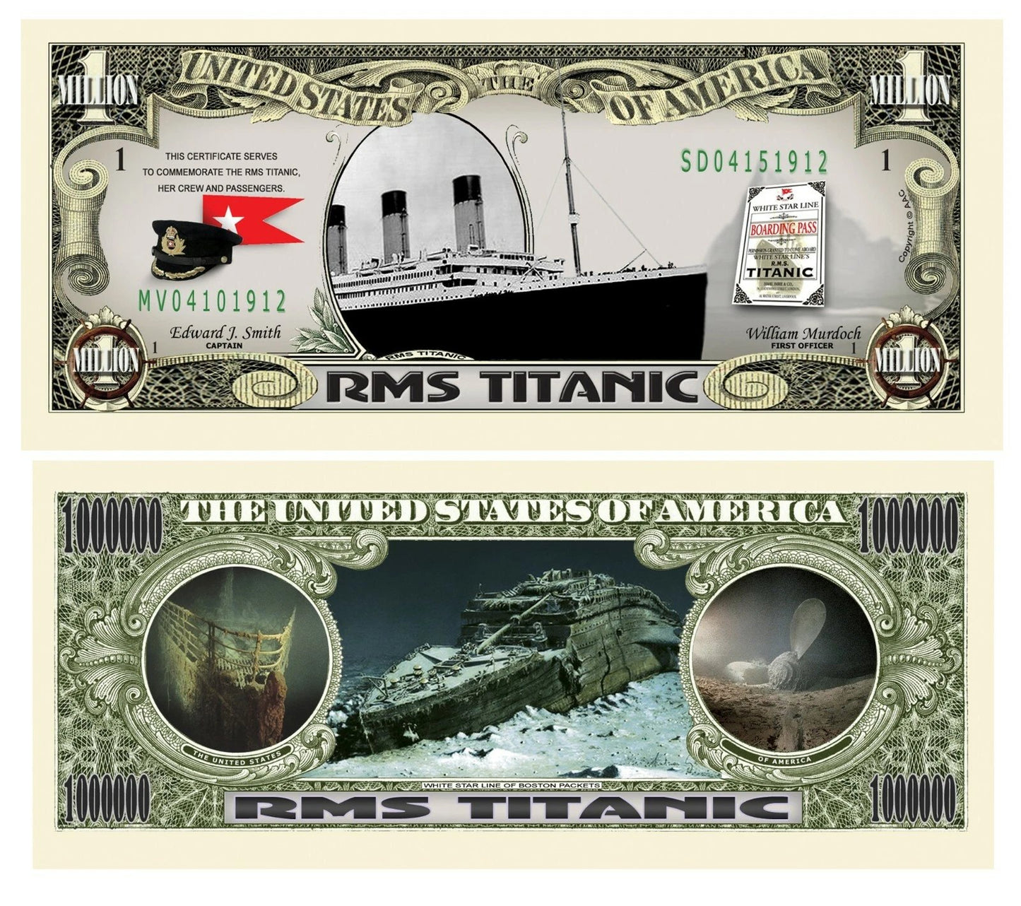 Novelty Million Dollar Bill – RMS Titanic Million Dollar Bill