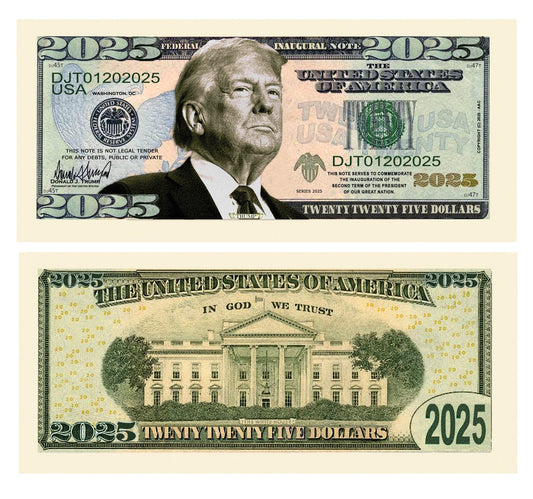 Novelty Dollar Bill – Donald Trump 2025 Presidential Inaugural Bill