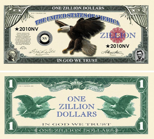 Novelty Million Dollar Bill – Zillion Dollar Novelty Money